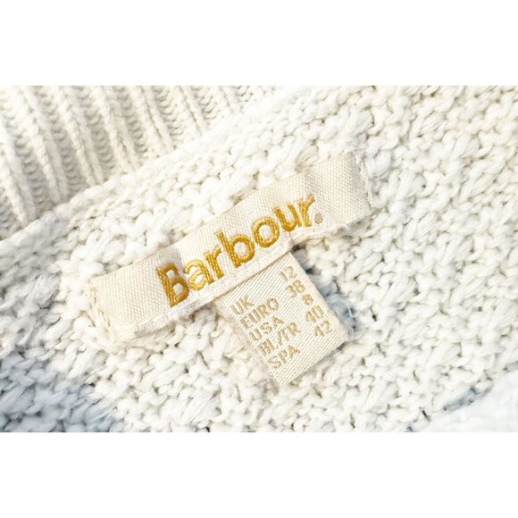 BARBOUR Merseyside Striped Textured Crew Neck Sweater Size 8 - Picture 6 of 8